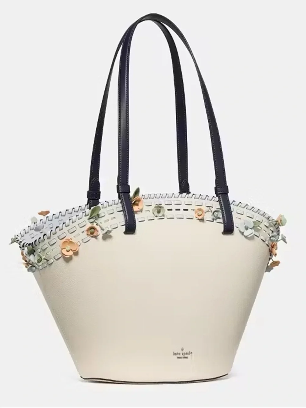 Kate Spade New York Dahlia Large Floral Tote Bag Meringue White Multi